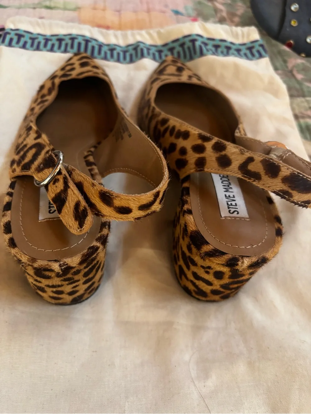 Leopard Cow Hide Sling Back Heels sz7.5